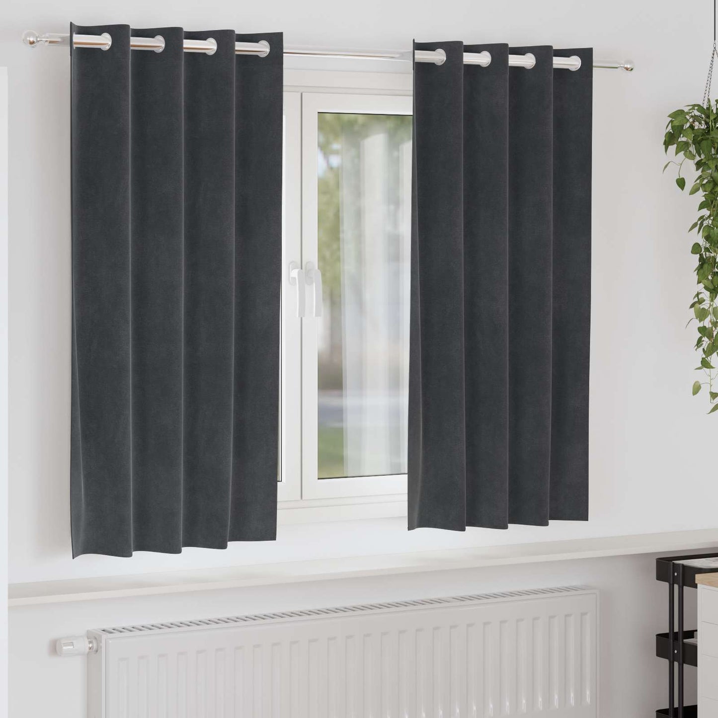 JUNG Vida Verdunkelungsvorhänge 2 pcs Hellgrau 140 x 175 cm Samt