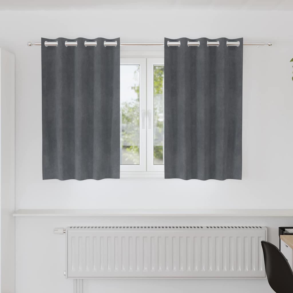 JUNG Vida Verdunkelungsvorhänge 2 pcs Hellgrau 140 x 140 cm Samt