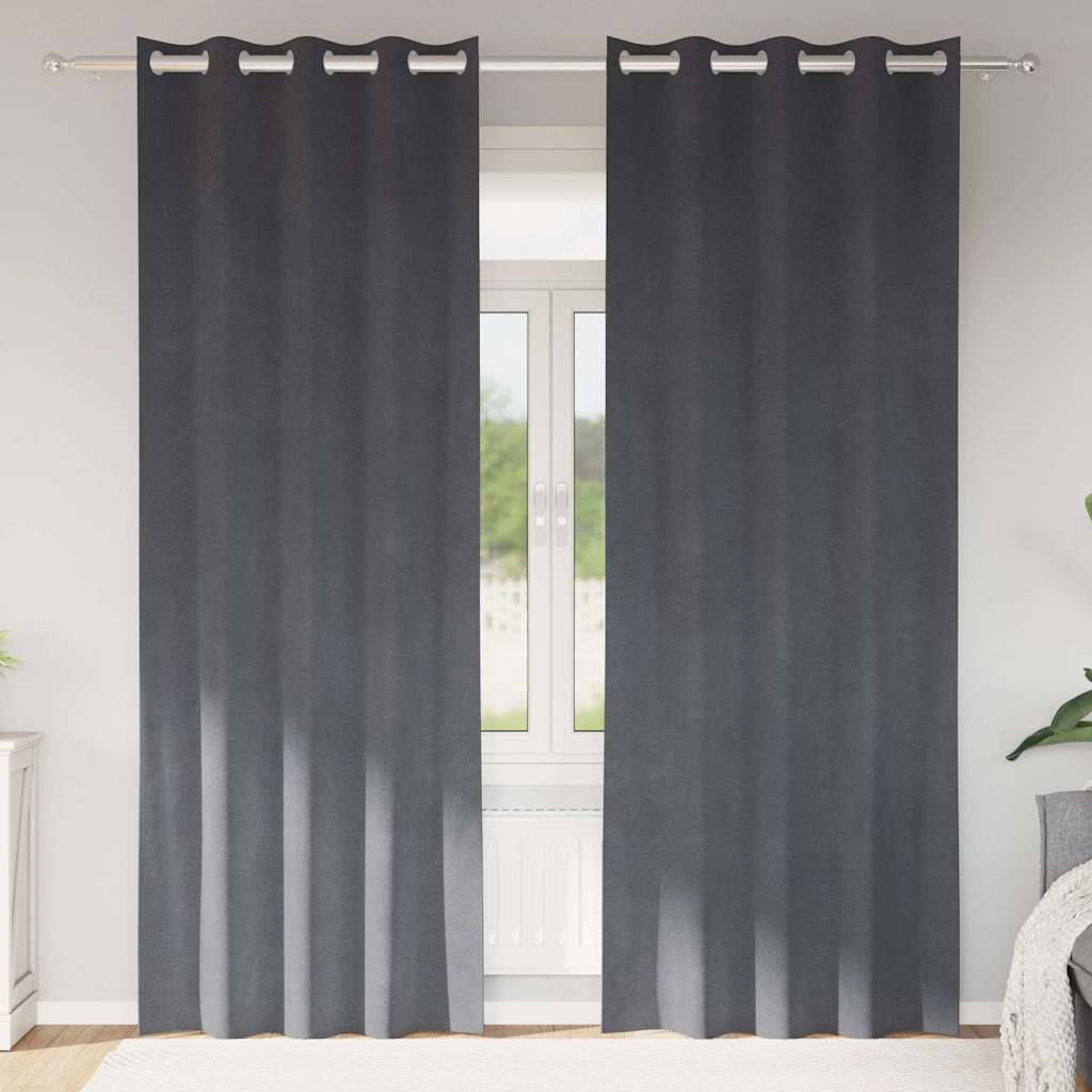 JUNG Vida Verdunkelungsvorhänge 2 pcs Hellgrau 140 x 260 cm Samt