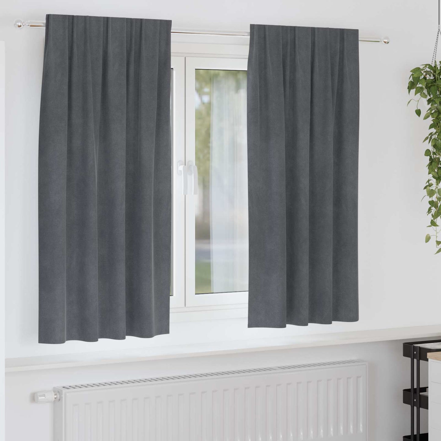 JUNG Vida Verdunkelungsvorhänge 2 pcs Hellgrau 140 x 175 cm Samt