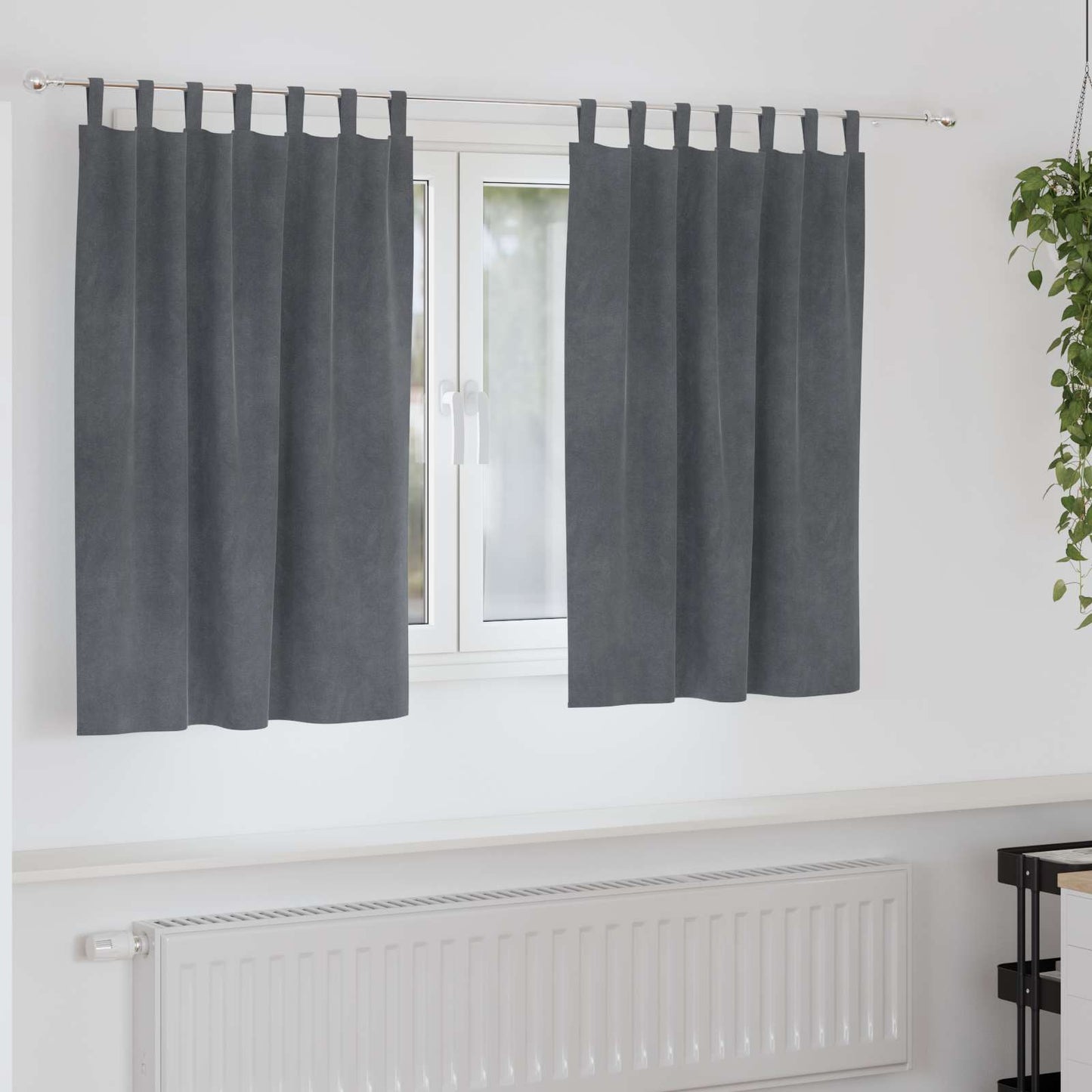 JUNG Vida Verdunkelungsvorhänge 2 pcs Hellgrau 140 x 140 cm Samt