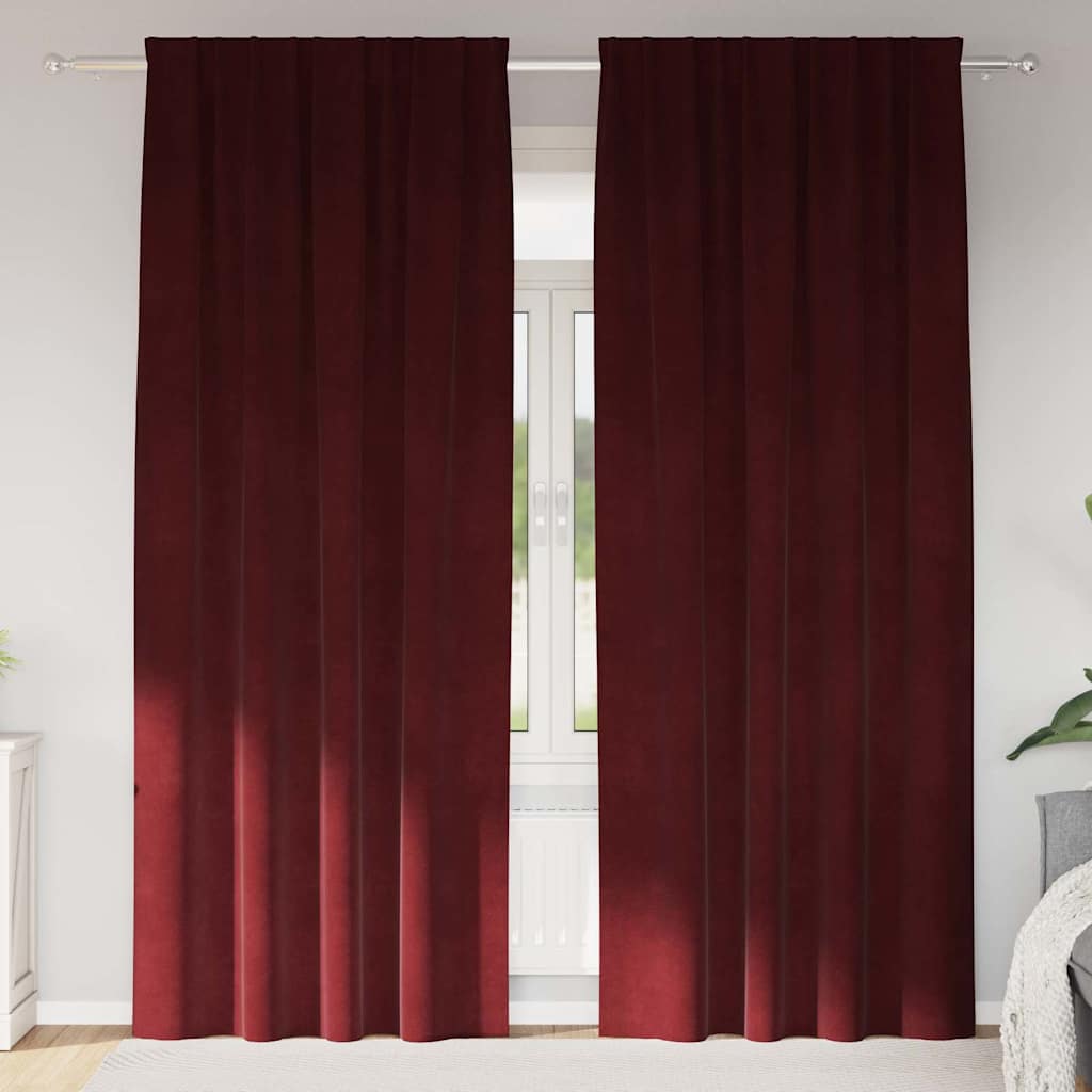 JUNG Vida Verdunkelungsvorhänge 2 pcs Weinrot 140 x 245 cm Samt