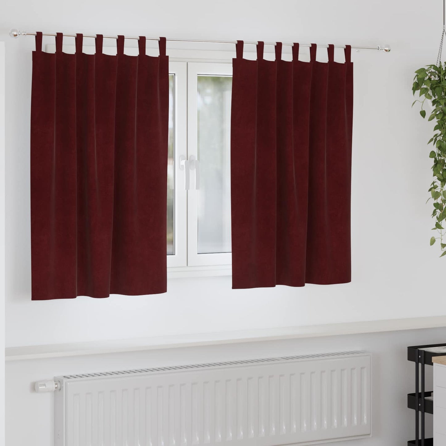 JUNG Vida Verdunkelungsvorhänge 2 pcs Weinrot 140 x 140 cm Samt