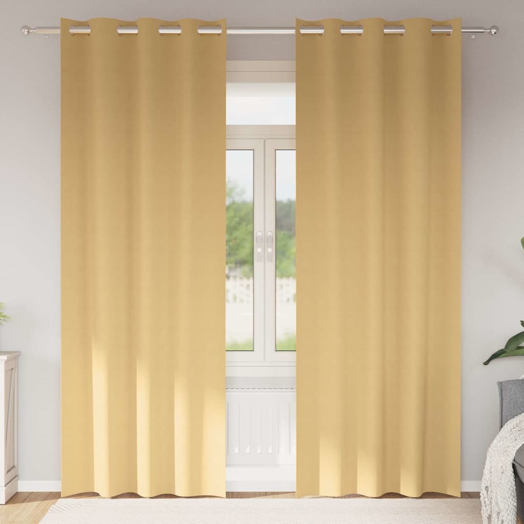 JUNG Vida Verdunkelungs-Vorhänge mit Ringen 2 pcs Beige 245 x 140 cm