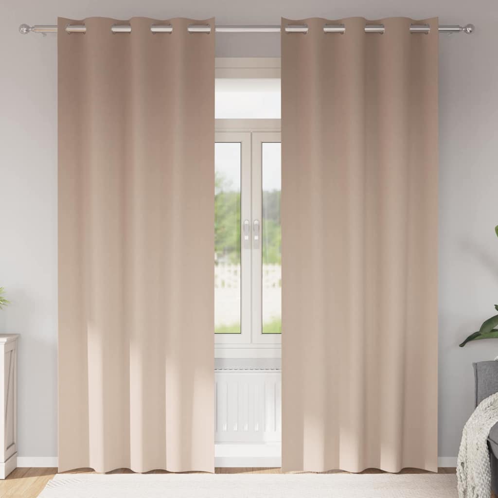 JUNG Vida Verdunkelungs-Vorhänge mit Ringen 2 pcs Taupe 260 x 140 cm