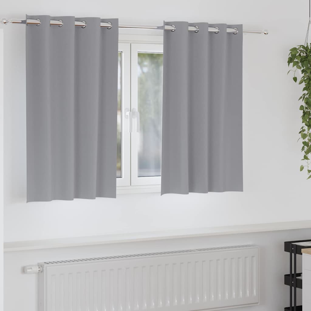 JUNG Vida Verdunkelungs-Vorhänge mit Ringen 2 pcs Hellgrau 140 x 140 cm