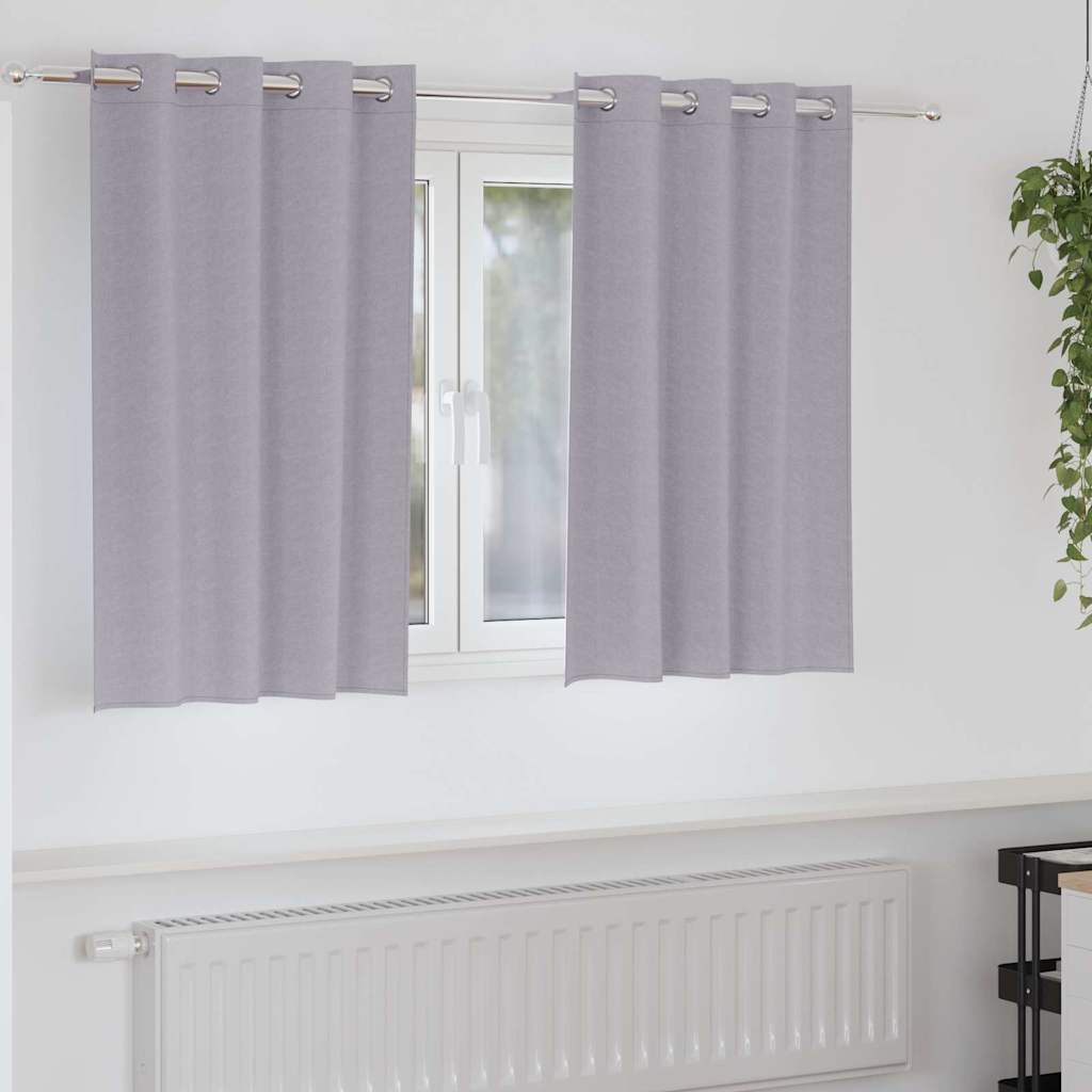 JUNG Vida Verdunkelungs-Vorhänge mit Ringen 2 pcs Metallic Grau