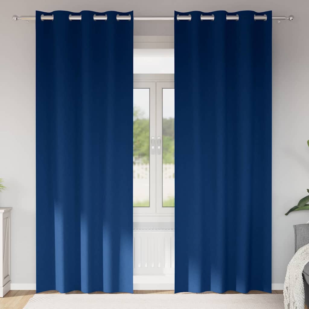 JUNG Vida Verdunkelungs-Vorhänge mit Ringen 2 pcs Dunkelblau 260 x 140 cm