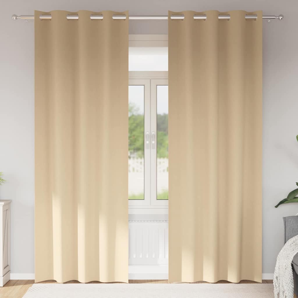JUNG Vida Verdunkelungs-Vorhänge mit Ringen 2 pcs Creme 225 x 140 cm