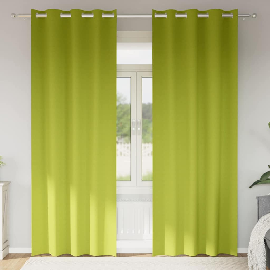 JUNG Vida Verdunkelungs-Vorhänge mit Ringen 2 pcs Grün 245 x 140 cm