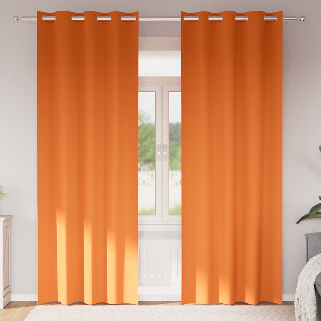 JUNG Vida Verdunkelungs-Vorhänge mit Ringen 2 pcs Helles Orange