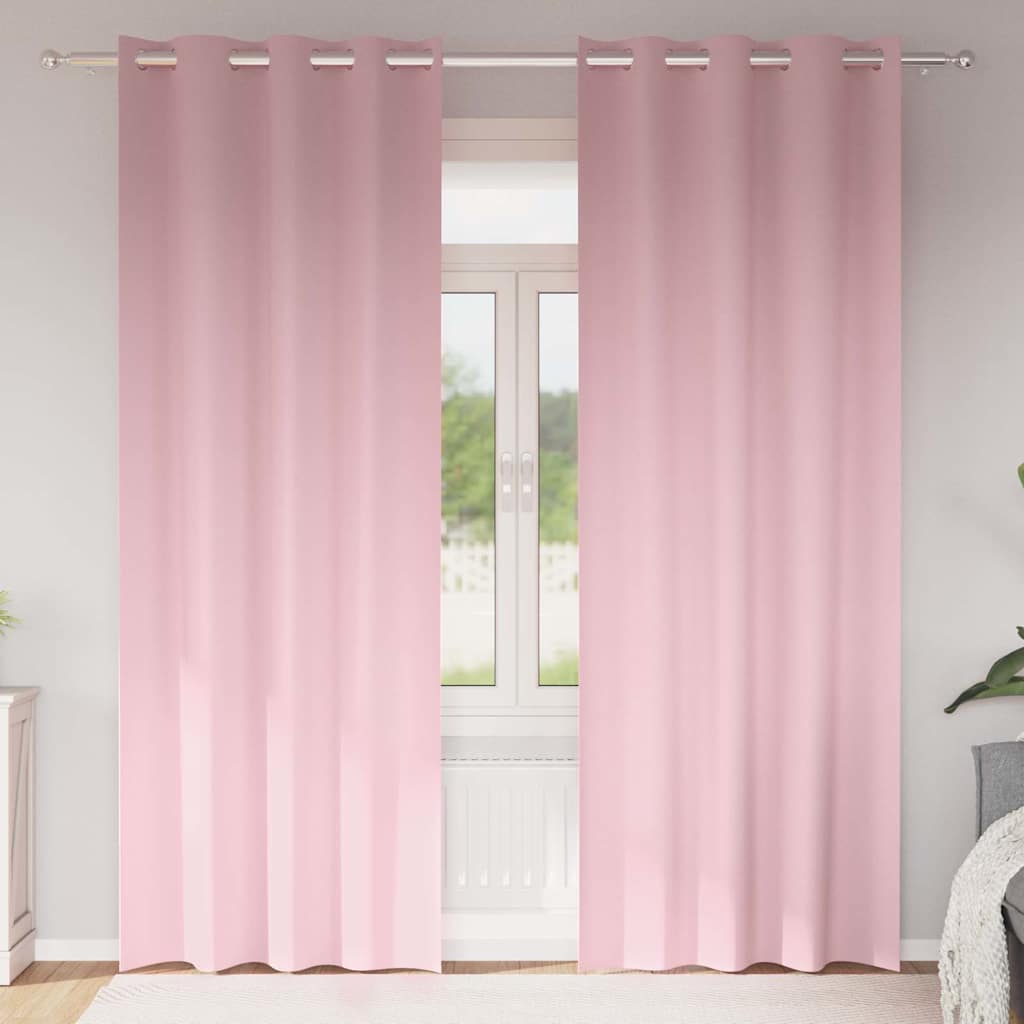 JUNG Vida Verdunkelungs-Vorhänge mit Ringen 2 pcs Babyrosa 245 x 140 cm