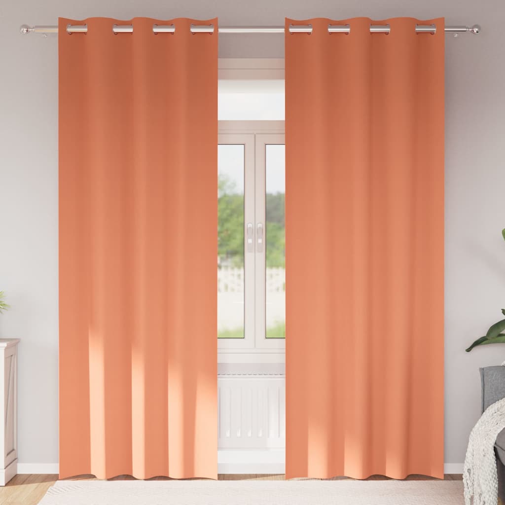 JUNG Vida Verdunkelungs-Vorhänge mit Ringen 2 pcs Terrakotta 260 x 140 cm