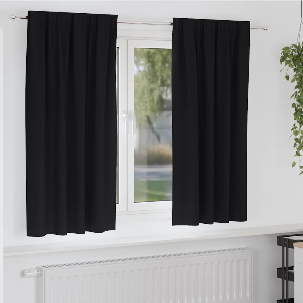 JUNG Vida Verdunkelungs-Vorhänge mit Ringen 2 pcs Schwarz 175 x 140 cm