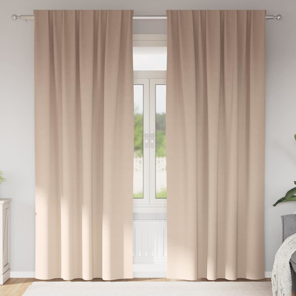 JUNG Vida Verdunkelungs-Vorhänge mit Ringen 2 pcs Taupe 245 x 140 cm