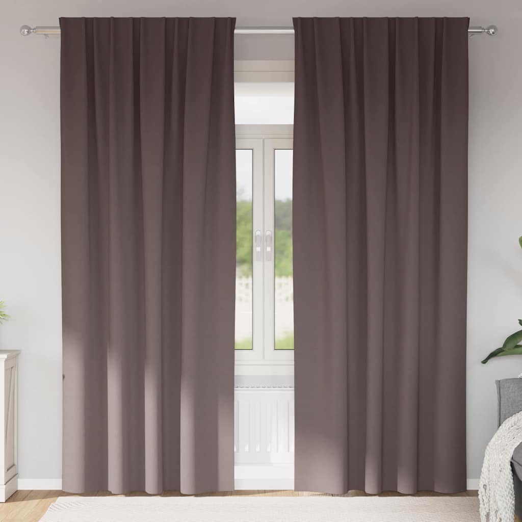 JUNG Vida Verdunkelungs-Vorhänge mit Ringen 2 pcs Dunkelbraun