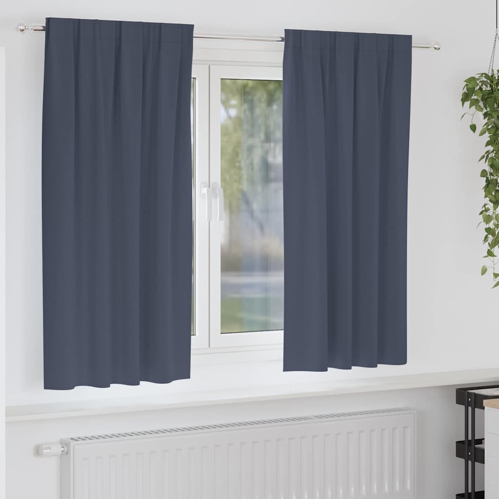JUNG Vida Verdunkelungs-Vorhänge mit Ringen 2 pcs Anthrazit 175 x 140 cm