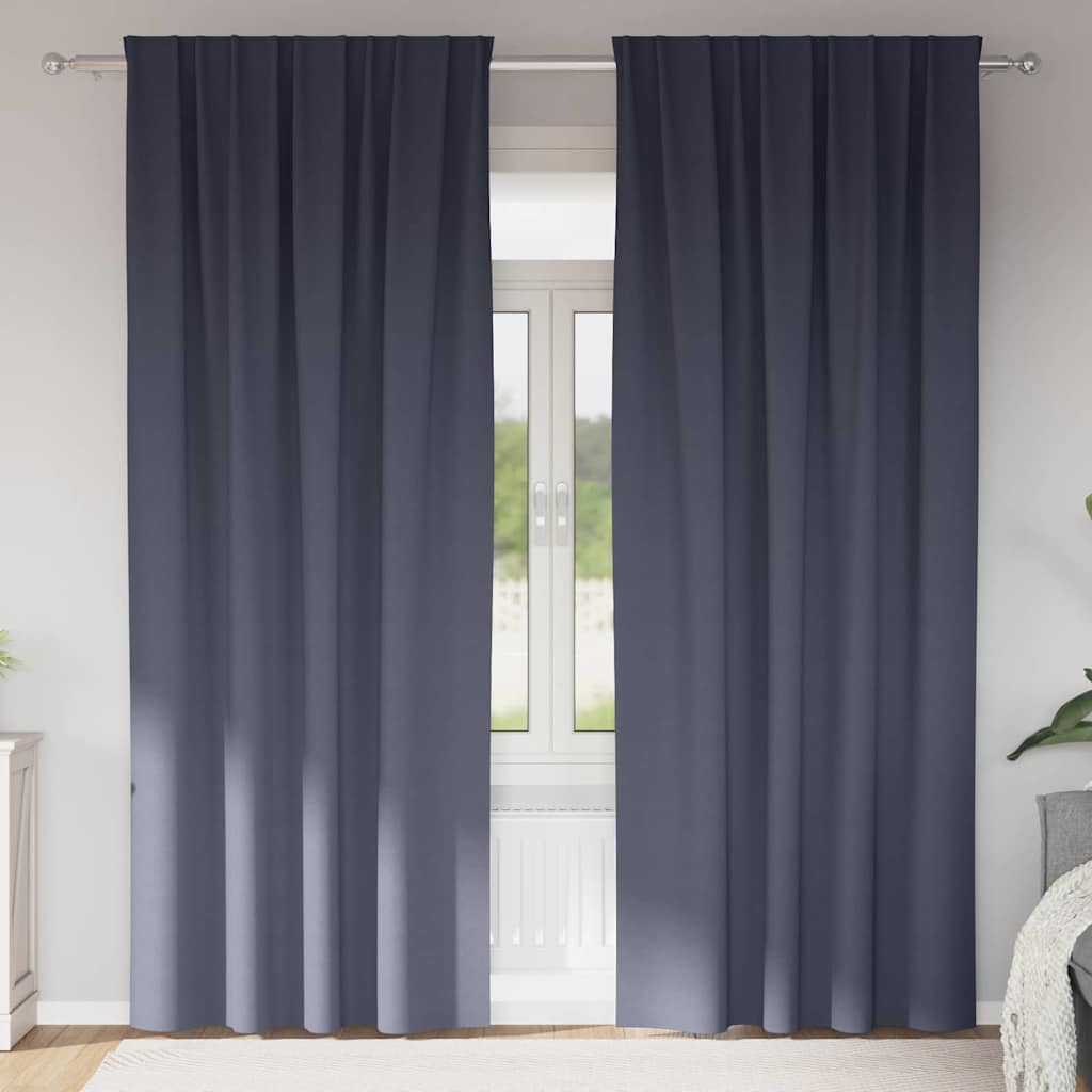 JUNG Vida Verdunkelungs-Vorhänge mit Ringen 2 pcs Anthrazit 245 x 140 cm