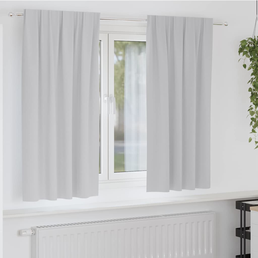 JUNG Vida Verdunkelungs-Vorhänge mit Ringen 2 pcs Hellgrau 175 x 140 cm