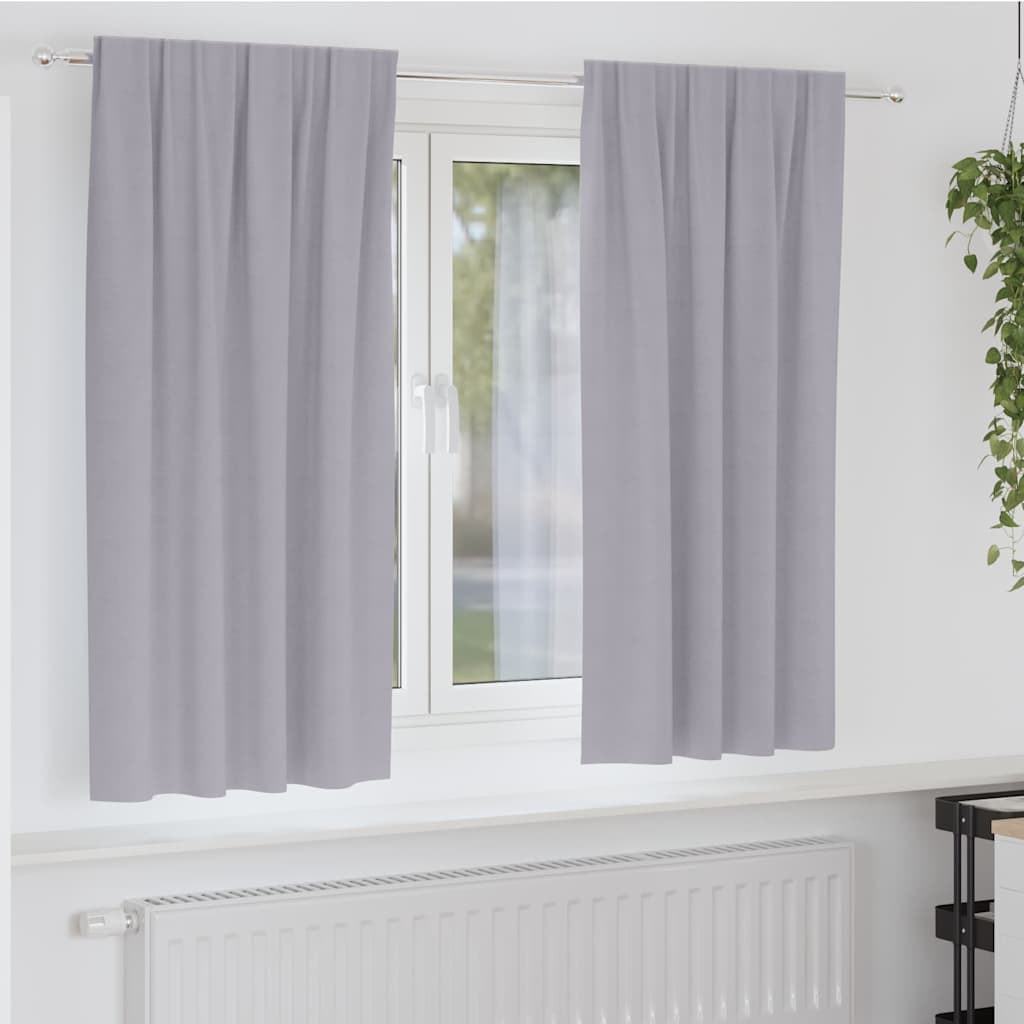 JUNG Vida Verdunkelungs-Vorhänge mit Ringen 2 pcs Metallic Grau