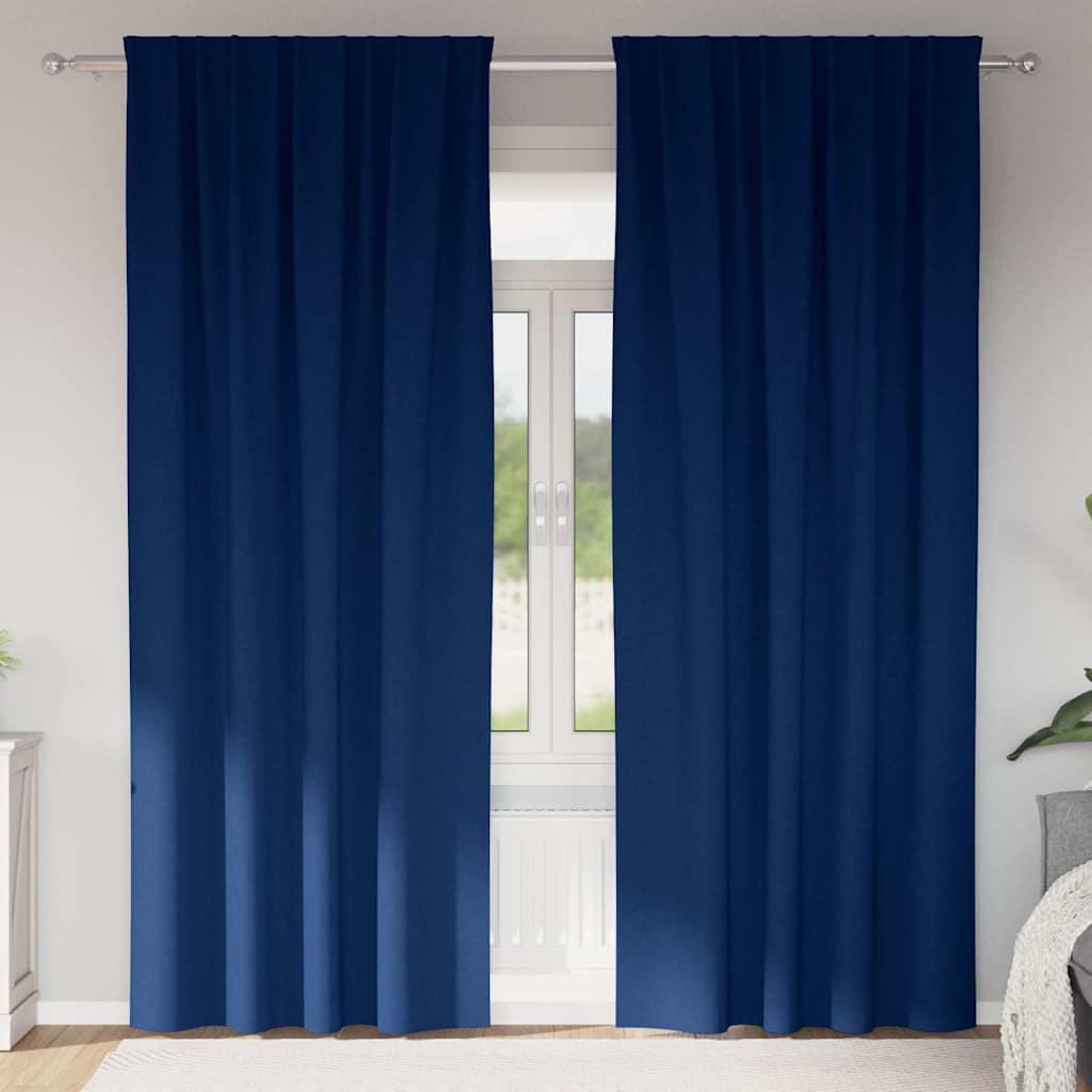 JUNG Vida Verdunkelungs-Vorhänge mit Ringen 2 pcs Dunkelblau 245 x 140 cm