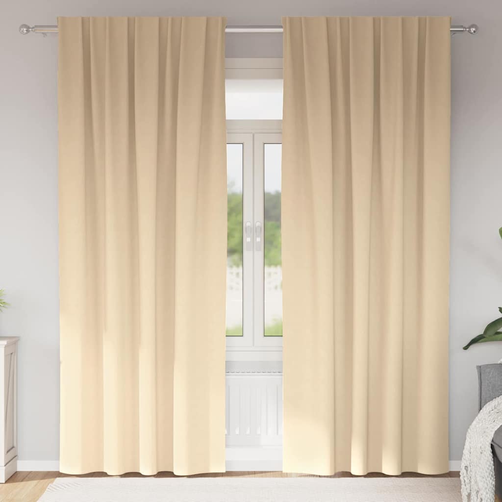 JUNG Vida Verdunkelungs-Vorhänge mit Ringen 2 pcs Creme 225 x 140 cm