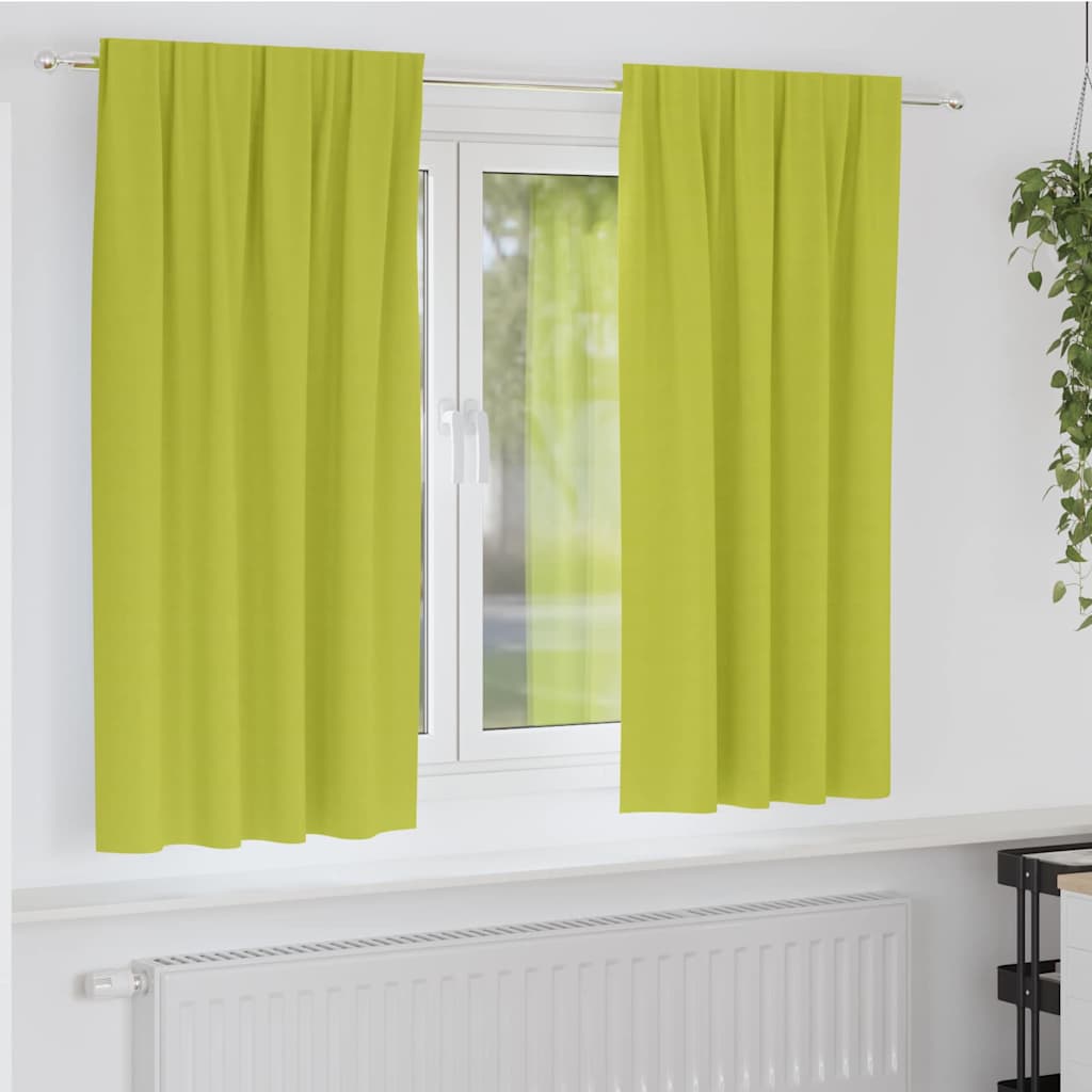 JUNG Vida Verdunkelungs-Vorhänge mit Ringen 2 pcs Grün 175 x 140 cm