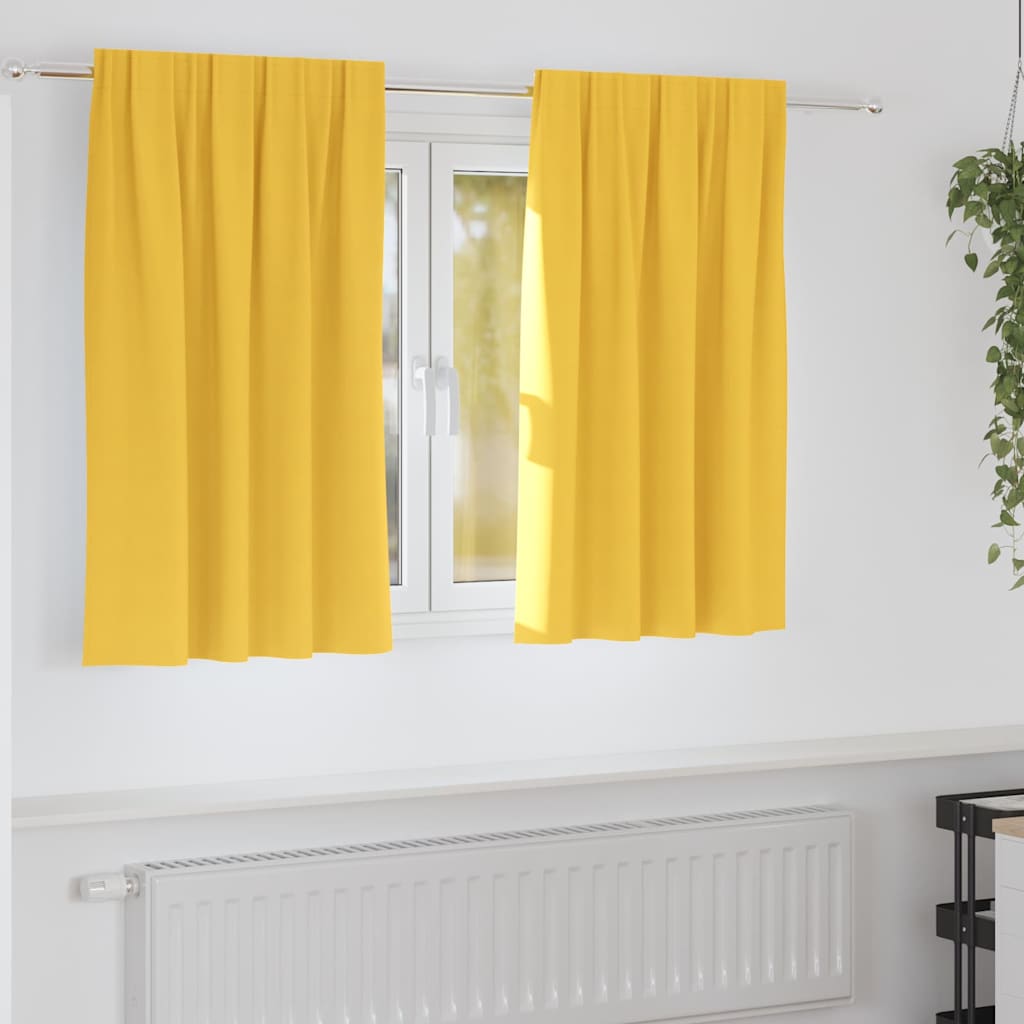 JUNG Vida Verdunkelungs-Vorhänge mit Ringen 2 pcs Senfgelb 140 x 140 cm