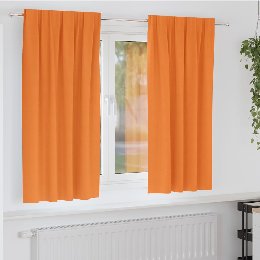 JUNG Vida Verdunkelungs-Vorhänge mit Ringen 2 pcs Orange 175 x 140 cm