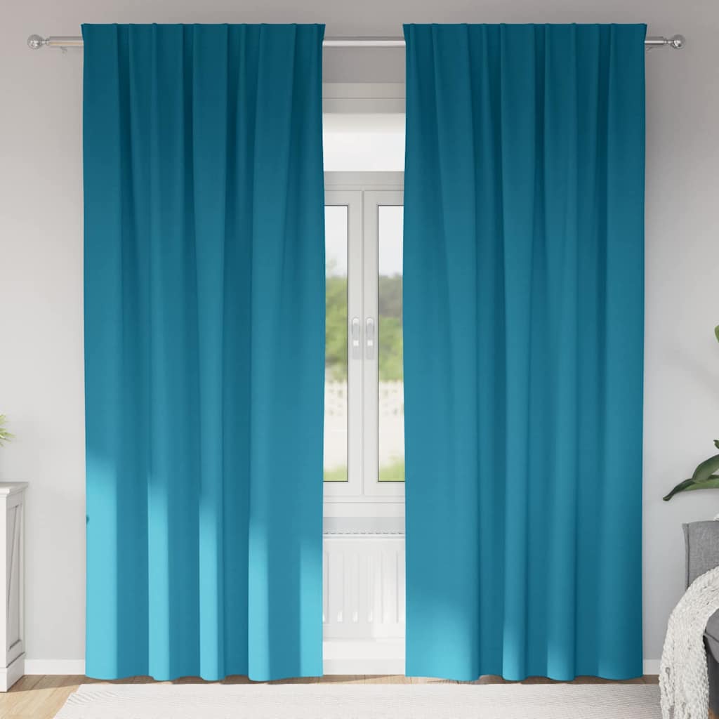 JUNG Vida Verdunkelungs-Vorhänge mit Ringen 2 pcs Türkis 225 x 140 cm