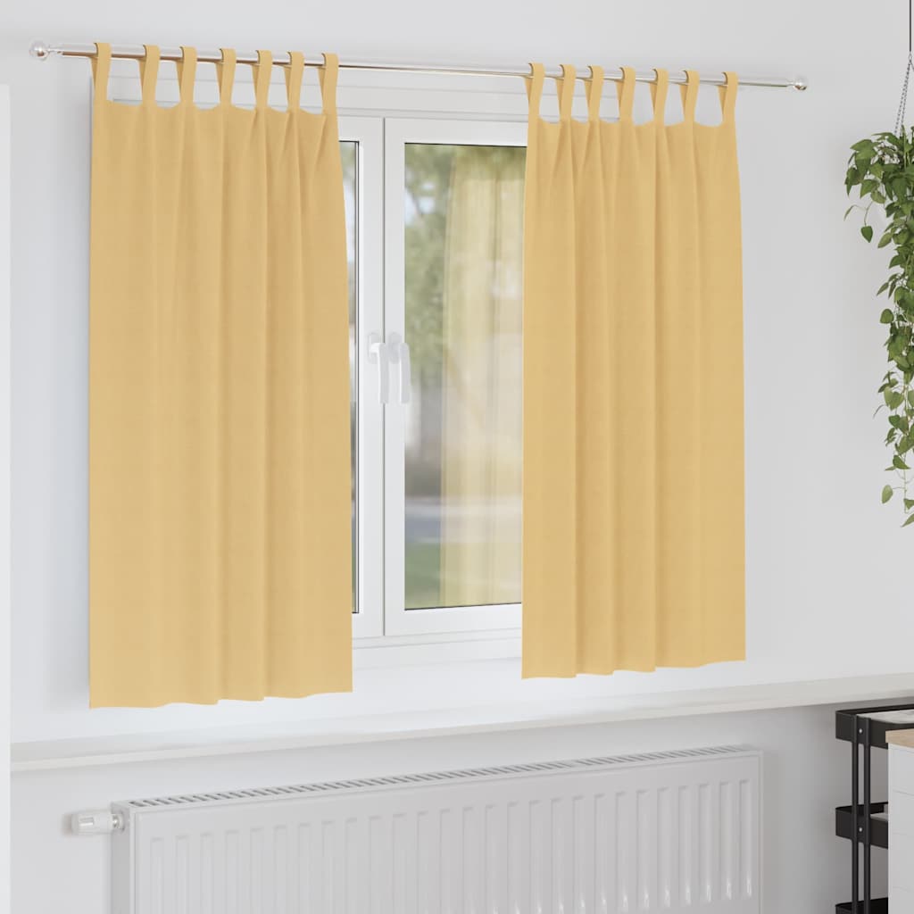 JUNG Vida Verdunkelungs-Vorhänge mit Ringen 2 pcs Beige 175 x 140 cm