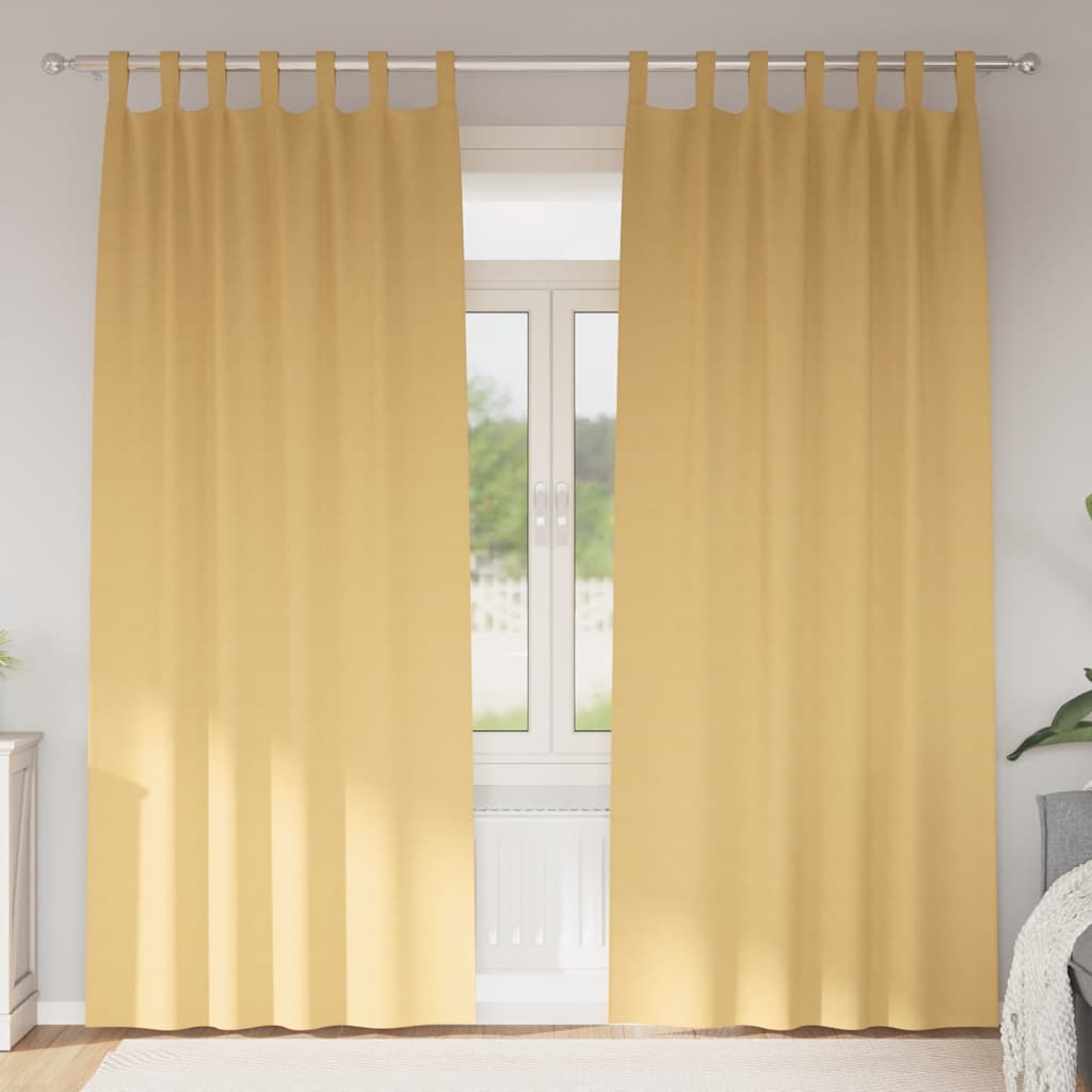 JUNG Vida Verdunkelungs-Vorhänge mit Ringen 2 pcs Beige 260 x 140 cm