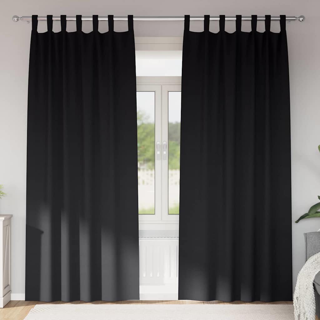 JUNG Vida Verdunkelungs-Vorhänge mit Ringen 2 pcs Schwarz 245 x 140 cm