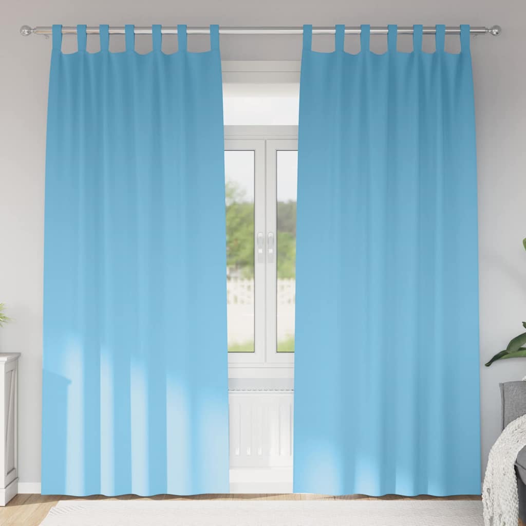 JUNG Vida Verdunkelungs-Vorhänge mit Ringen 2 pcs Himmelblau 245 x 140 cm