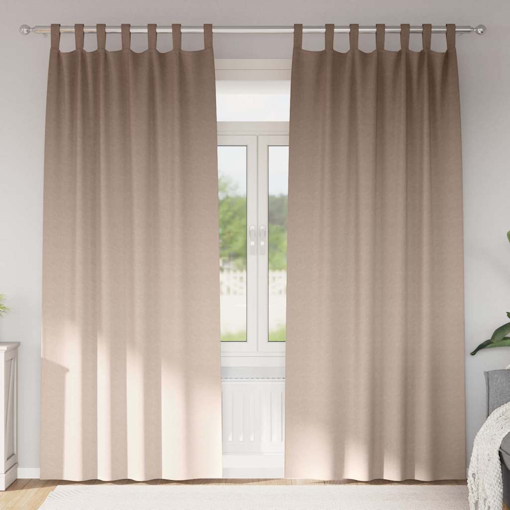 JUNG Vida Verdunkelungs-Vorhänge mit Ringen 2 pcs Taupe 260 x 140 cm