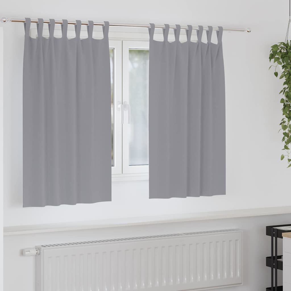 JUNG Vida Verdunkelungs-Vorhänge mit Ringen 2 pcs Hellgrau 140 x 140 cm