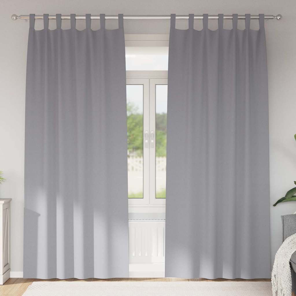 JUNG Vida Verdunkelungs-Vorhänge mit Ringen 2 pcs Hellgrau 245 x 140 cm