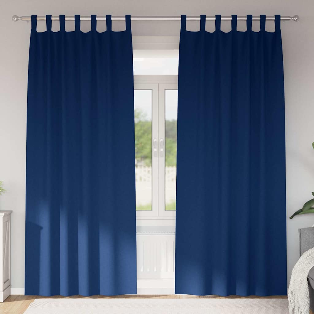 JUNG Vida Verdunkelungs-Vorhänge mit Ringen 2 pcs Dunkelblau 225 x 140 cm