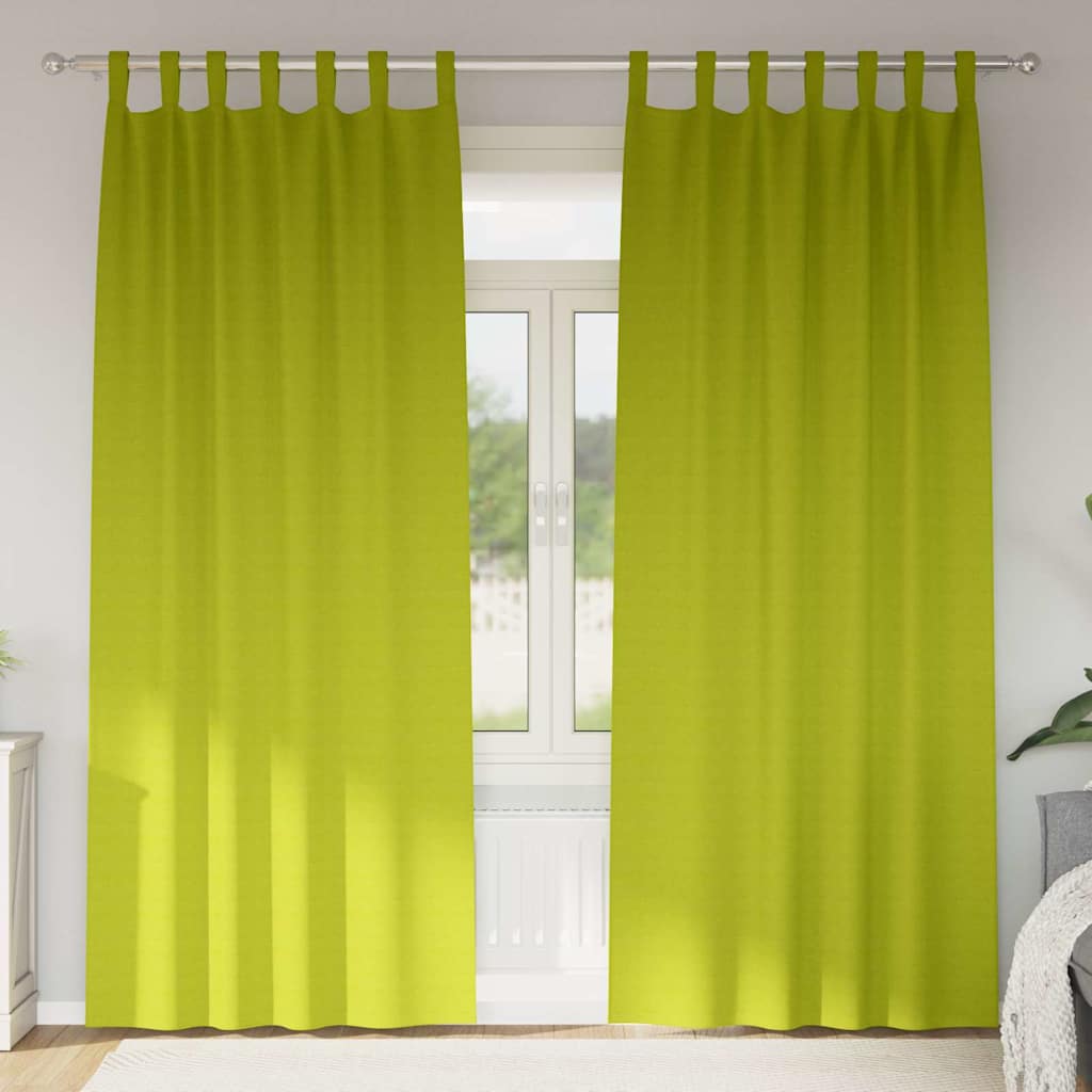JUNG Vida Verdunkelungs-Vorhänge mit Ringen 2 pcs Grün 245 x 140 cm
