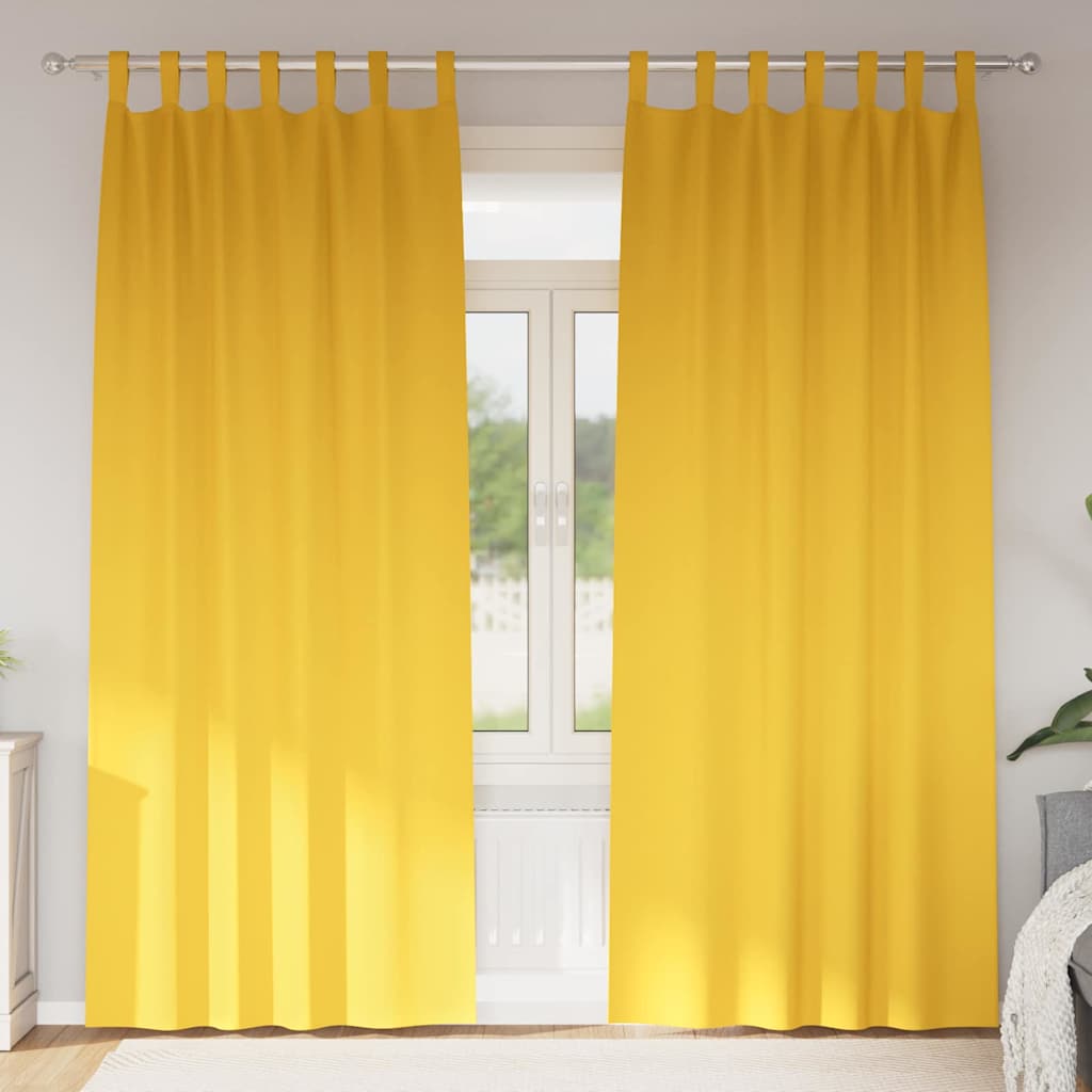 JUNG Vida Verdunkelungs-Vorhänge mit Ringen 2 pcs Senfgelb 260 x 140 cm