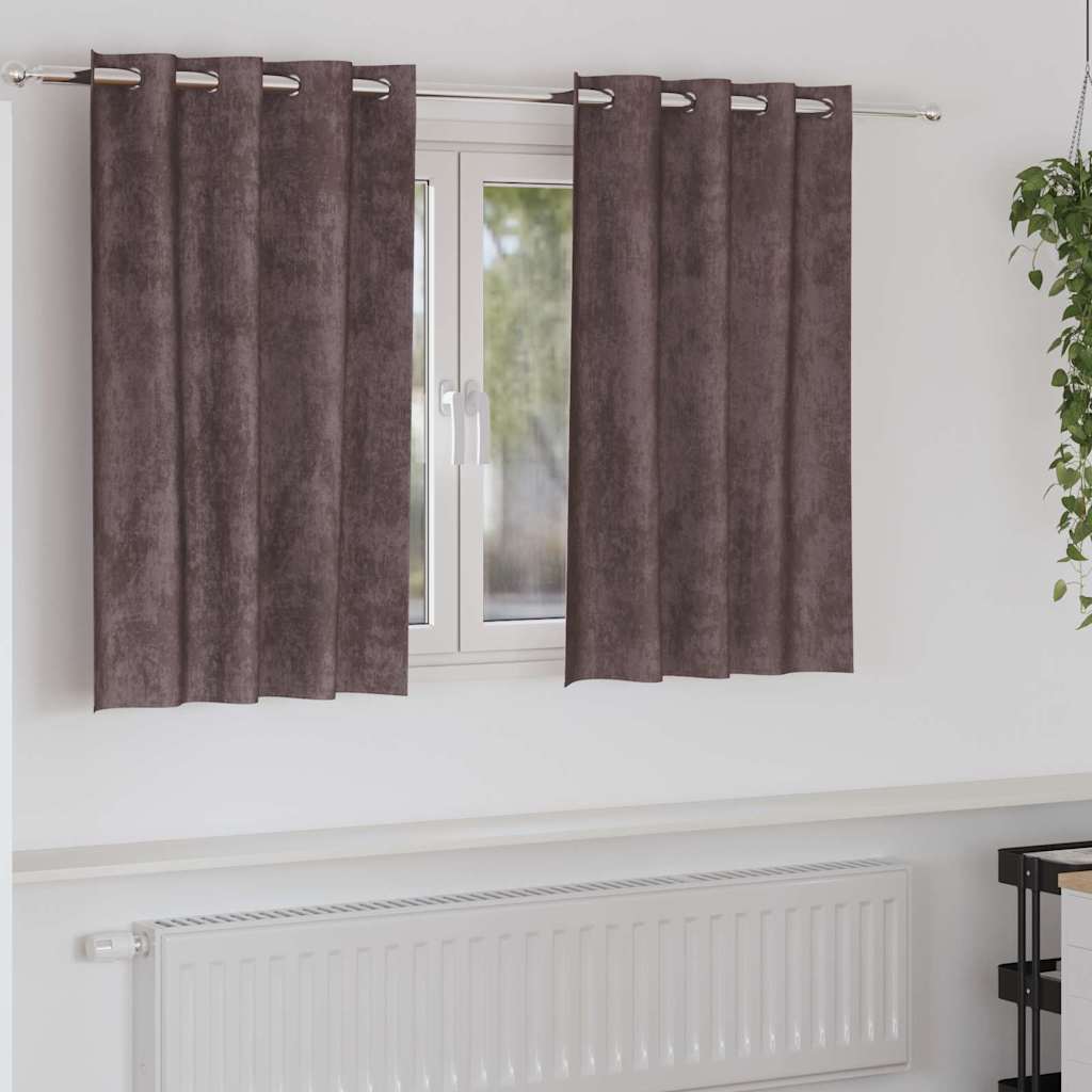 JUNG Vida Samtvorhänge mit Vorhängen 2 pcs Braun 140 x 140 cm Samt