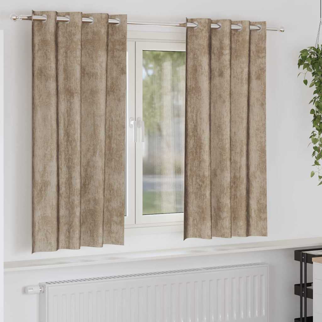 JUNG Vida Samtvorhänge mit Vorhängen 2 pcs Champagner 175 x 140 cm Samt