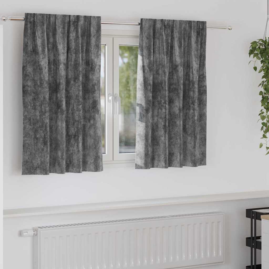 JUNG Vida Samtvorhänge mit Vorhängen 2 pcs Grau 140 x 140 cm Samt