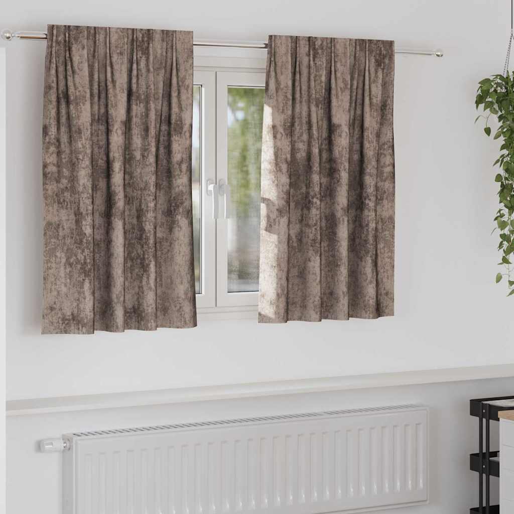 JUNG Vida Samtvorhänge mit Vorhängen 2 pcs Cappuccino 140 x 140 cm Samt