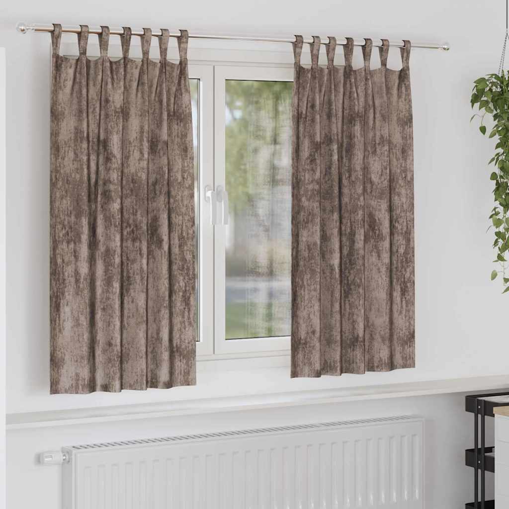 JUNG Vida Samtvorhänge mit Vorhängen 2 pcs Cappuccino 175 x 140 cm Samt