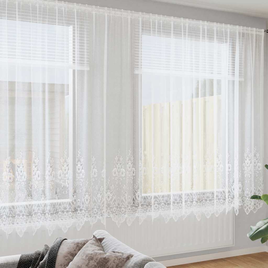JUNG Vida Spitzenvorhang mit Vorhängen Floral Weiß 240x750cm Polyester