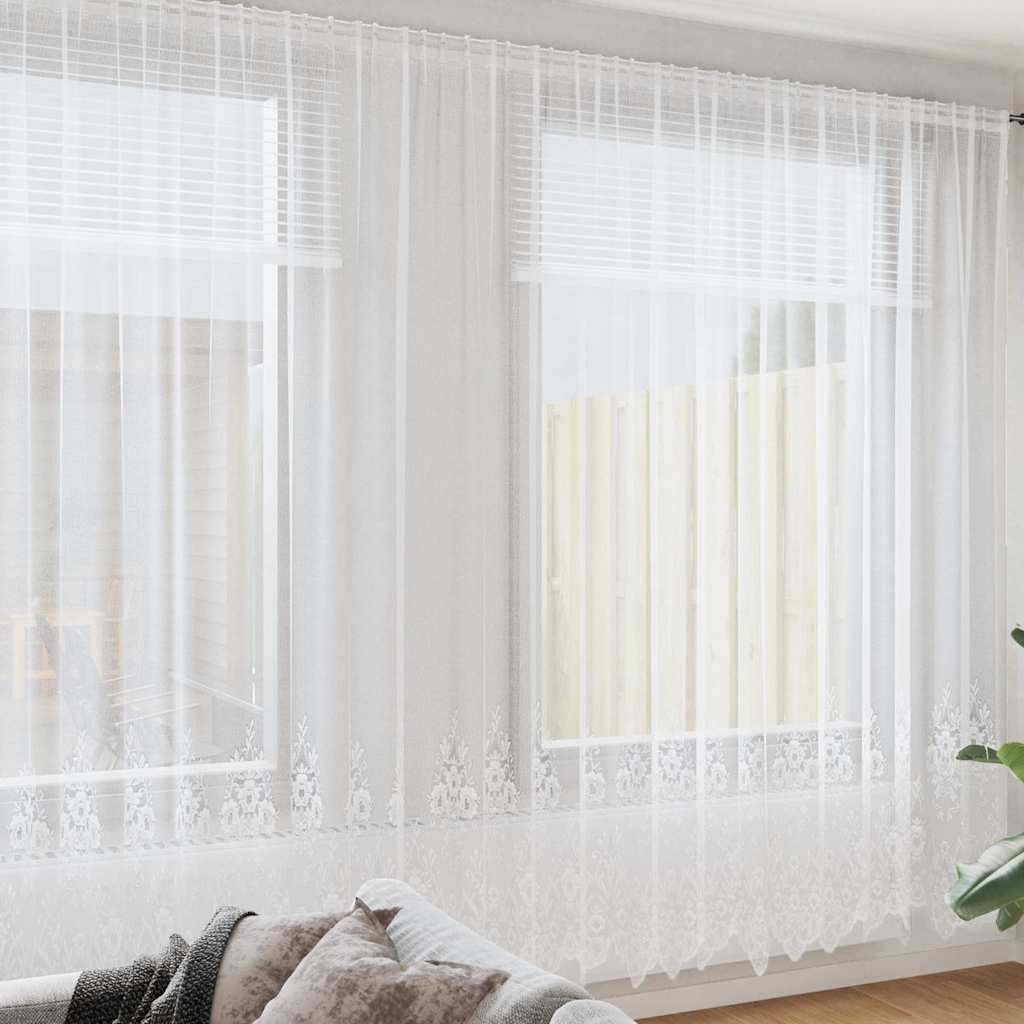 JUNG Vida Spitzenvorhang mit Vorhängen Weiß 300 x 1200 cm Polyester