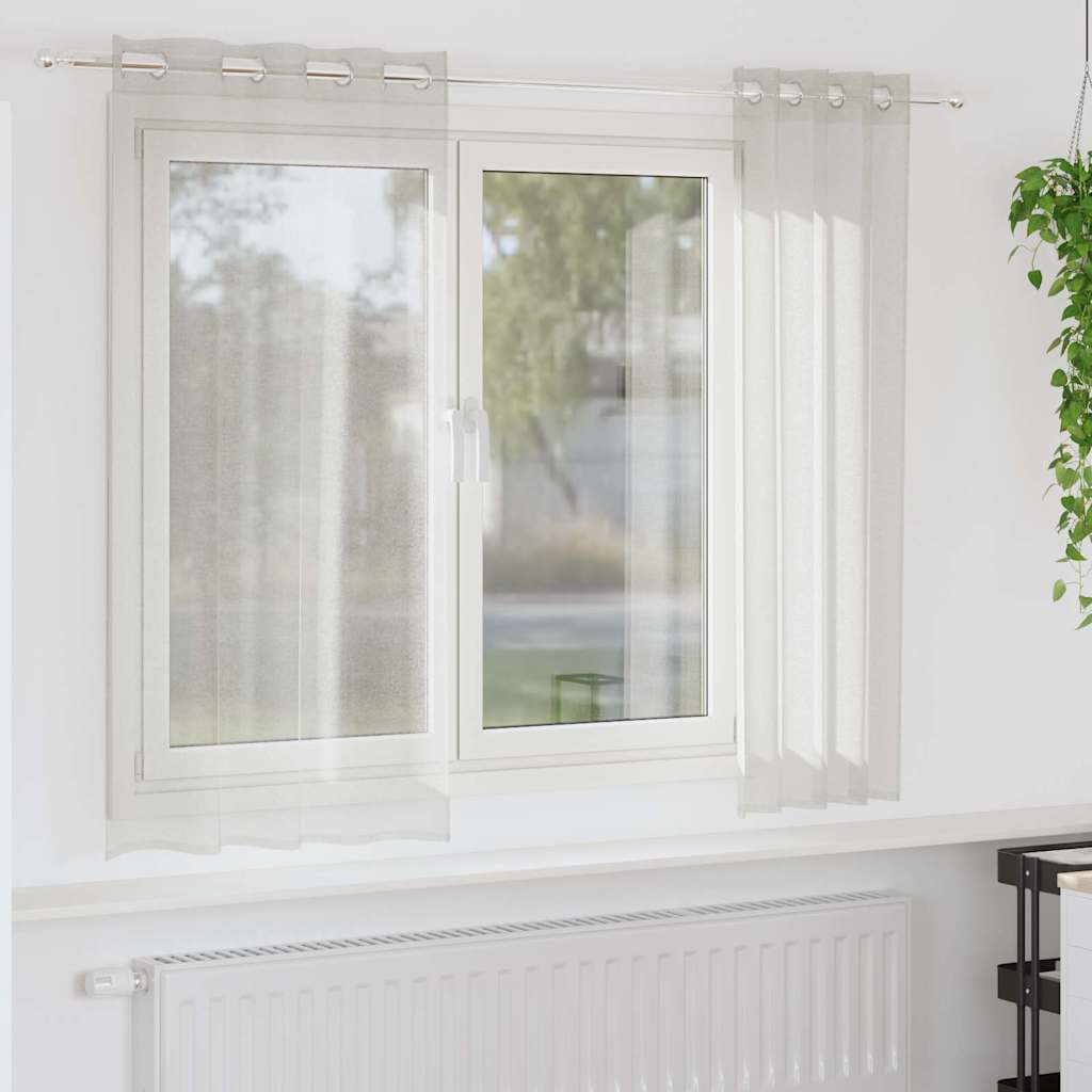 JUNG Vida Voile-Vorhang mit Vorhängen 2 pcs Creme 175 x 140 cm Polyester