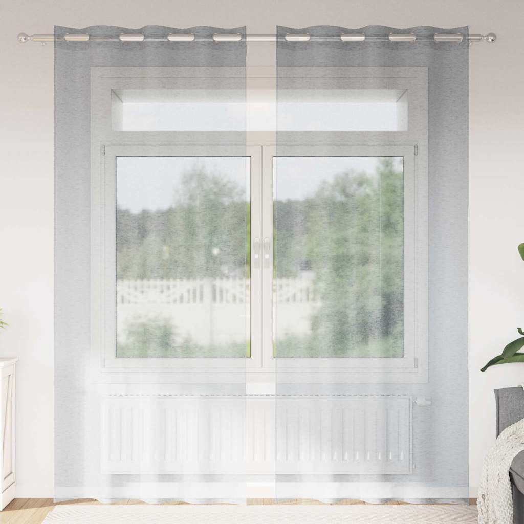 JUNG Vida Voile-Vorhang 2 pcs Dunkelgrau 260 x 140 cm Polyester