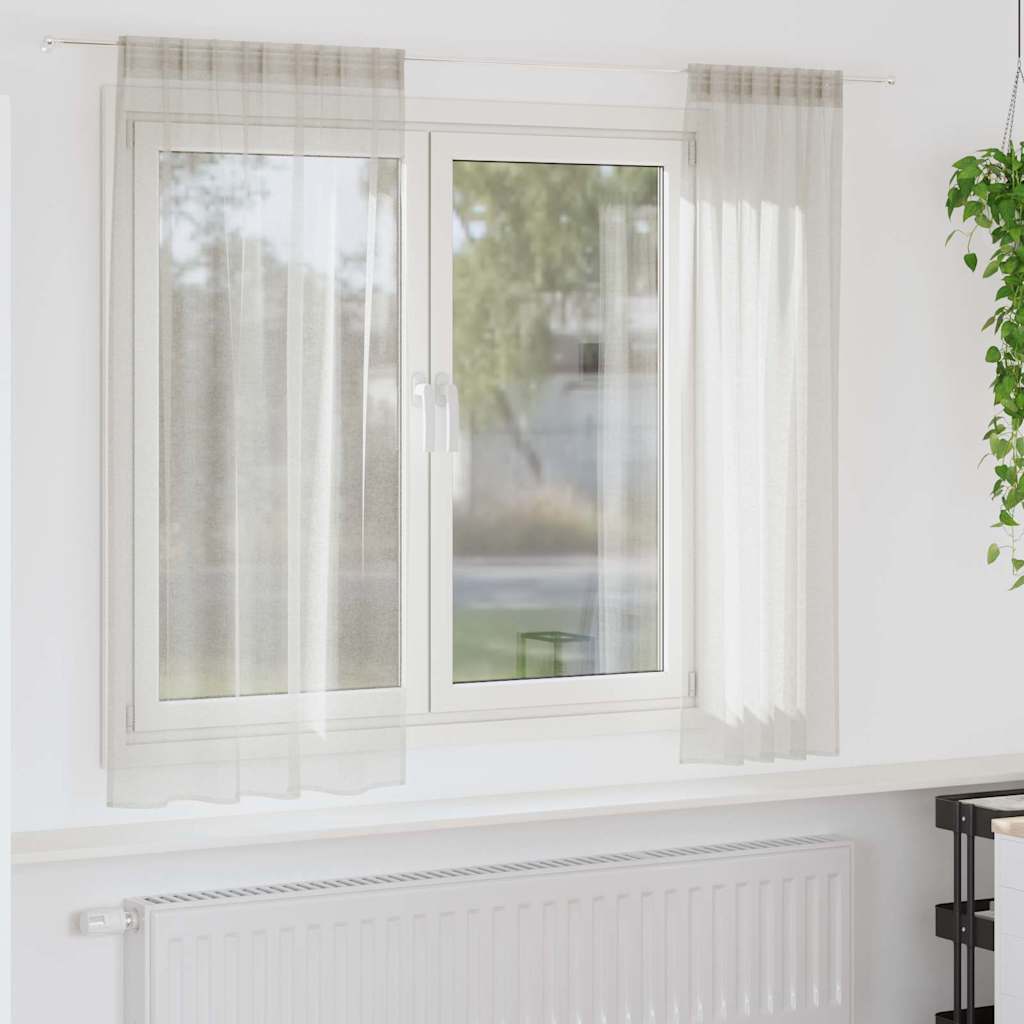 JUNG Vida Voile-Vorhang mit Vorhängen 2 pcs Creme 175 x 140 cm Polyester